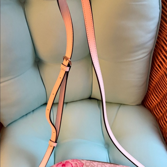 DKNY Tan & Pink Floral Crossbody Bag - Picture 9 of 9